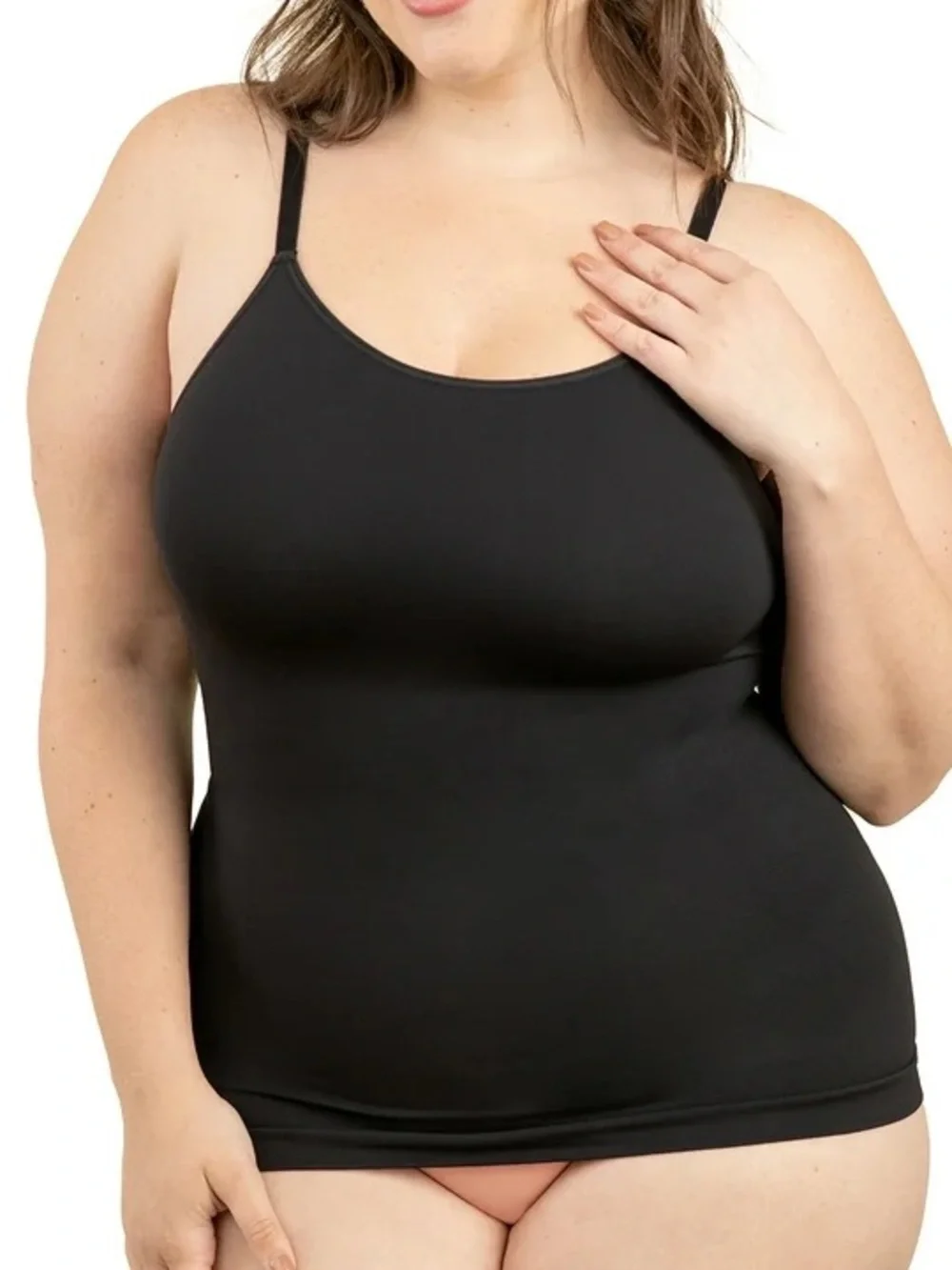 NWT Shapermint Essentials Scoop Neck Black Cami Black Size XXL